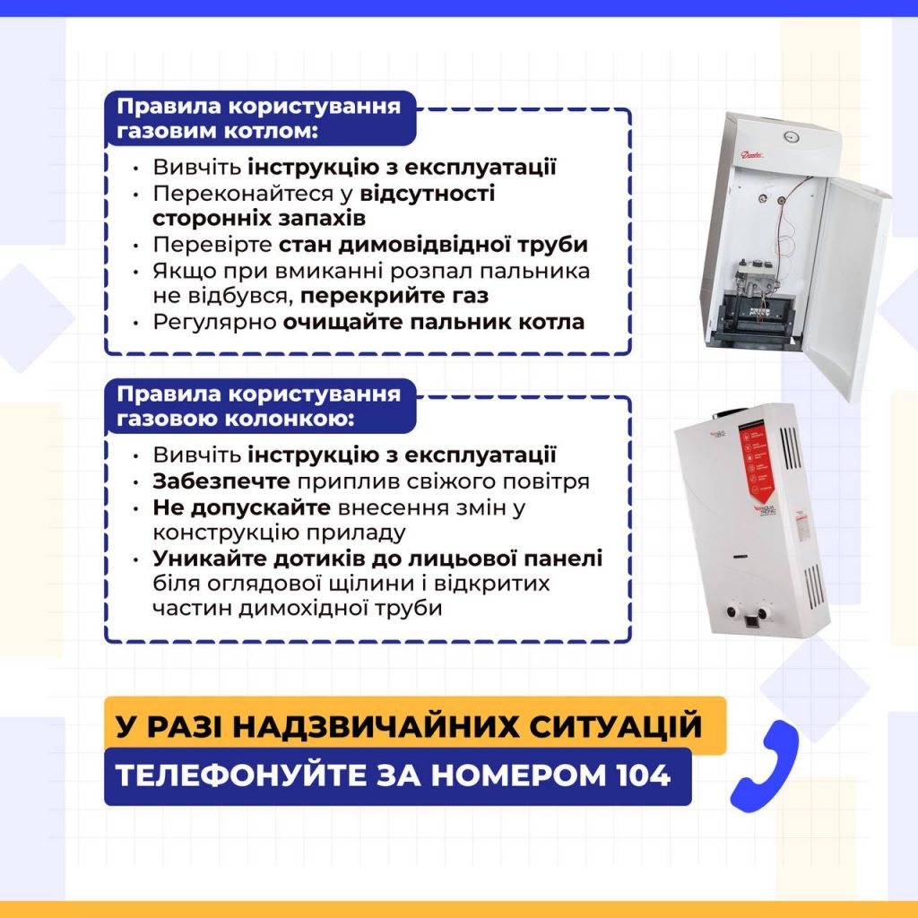 Правила користування газовим котлом та газовою колонкою