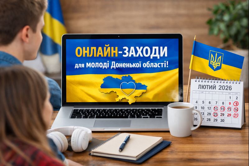 Онлайн-заходи для молоді Донецької області у лютому 2026 року: тренінги, зустрічі та вікторини